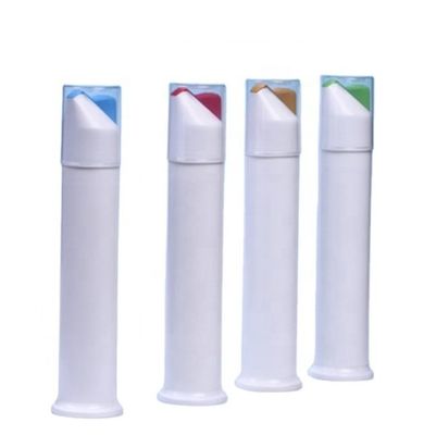 kopen Gepersonaliseerd logo 100ml 110ml PP luchtloze pomp buis fles voor tandpasta fles plastic online vervaardiging
