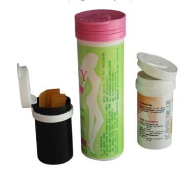 kopen Gepersonaliseerde kleur Effervescent Tablet Flip-top Tube met droogmiddel en Food Grade Plastic online vervaardiging