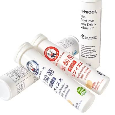 kopen Effervescerende tabletten Fles met flip cap Wit op maat gemaakte vitamine plastic verpakking online vervaardiging