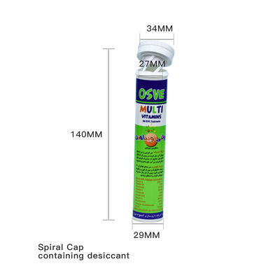 kopen FDA goedgekeurd Plastic Material Temperature-Evident Deksels Custom Printing Effervescent Vitaminen Verpakking online vervaardiging