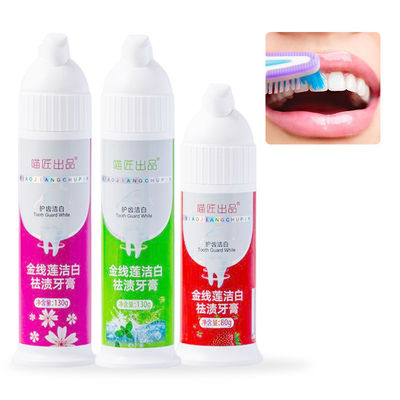 Low MOQ Press Pump Toothpaste voor volwassenen kruidengrondstof en droog offsetprint