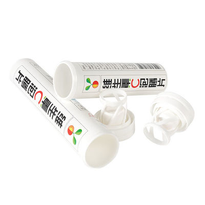 Effervescent tablet Vitamine C Fles met PP-dop en aangepast logo in wit plastic