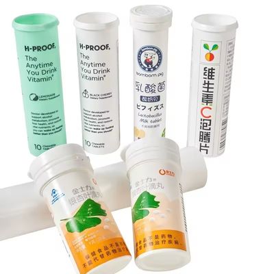 Effervescent Calcium Tablet Leeg Fles Met Deksel Voor Droog Offset Printoplossingen