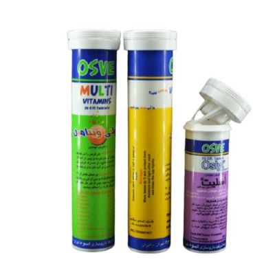 Op maat gemaakte kleurrijke medische bruisende tabletten Vitamine C buis voor de gezondheid Wit lange OEM