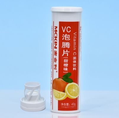 99 mm Vitamine E Effervescent Tablet Tube Plastic Container Flessen Verpakking met droogmiddel